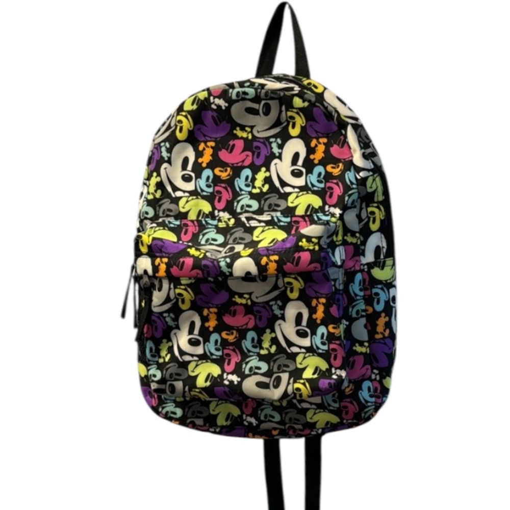 Disney Parks Black and Multicolor Mickey Mouse Nylon Backpack Bag